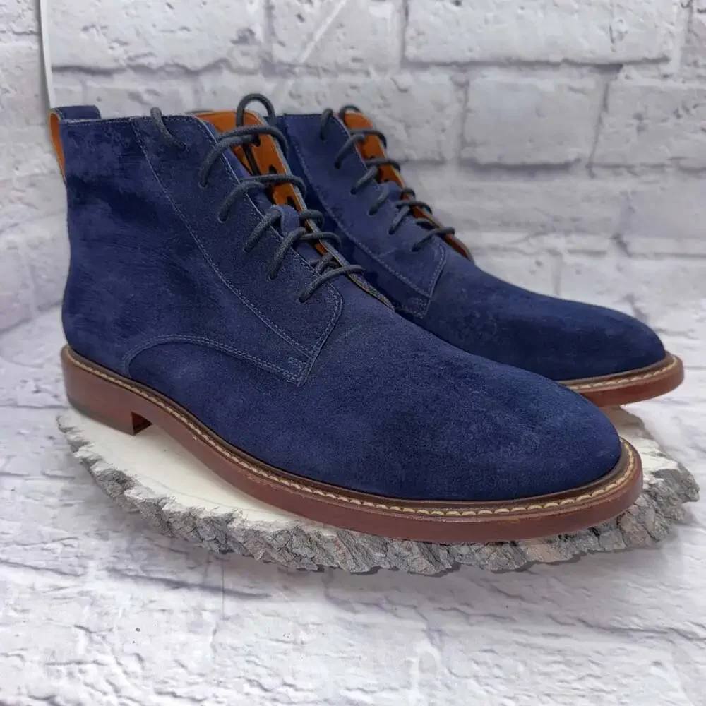 Cole Haan Men's Size 11 Dress Boots Blue Suede Leather Special Order from India
